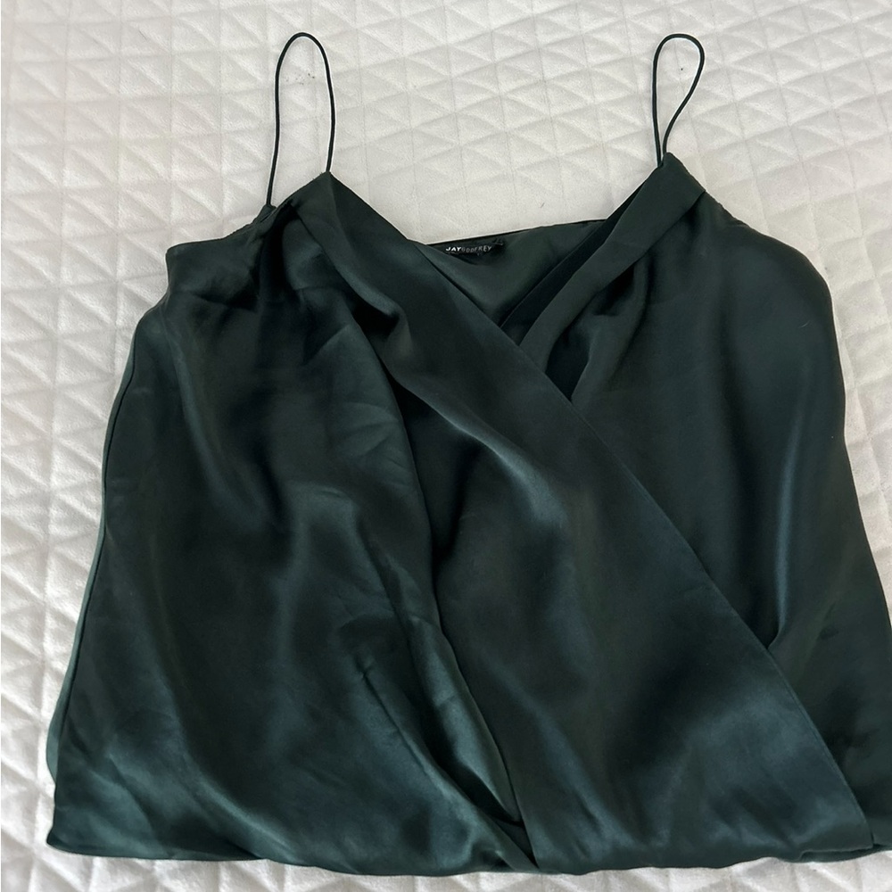 🛍️ JAYGODFREY Dark Green Satin Camisole